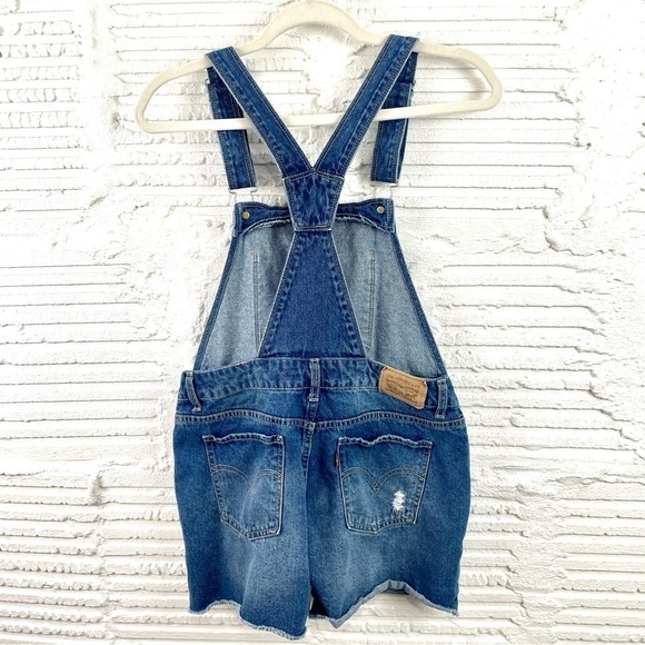 Levi's Denim Distressed Shortall Kids Size 16 - Picture 6 of 14